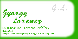 gyorgy lorencz business card